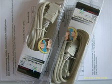 3 Stk. Null-Modem Kabel 1,8m , RS232 / V.24 , SUB-D 9-pol  Buchse/Buchse , NEU !