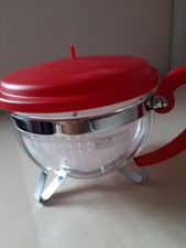 BODUM CHAMBORD Teekanne 750 ml Deckel und Griff rot mit Kunststofffilter