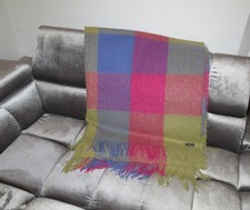 FOX FORD Bunte Mohairwolldecke/ Plaid aus Irland 178 cm x 166 cm  Neu