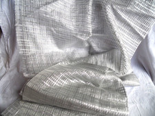 1,40 x 3m Weihnachts Organzastoff, bedruckt in Karo, Silber Meterware