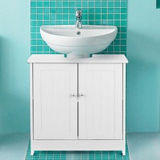 Waschbecken-Unterschrank Badschrank Weiß Holz Landhaus-Stil verschiedene IKAYAA