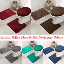 3tlg Badezimmer Set Teppich Badvorleger Badteppich Toilettenbezug Dusch Bade Mat