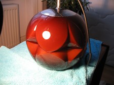 Pendelleuchte Deckenlampe Peill & Putzler Vintage Glas 70er d'braun