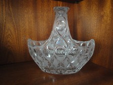  Bleikristall / Glas Schale, Körbchen, Bonboniere mit Henkel