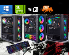 Schnell Gaming PC Computer Bundle Intel Core i5 16gb 1tb 256gb SSD win10 gt710 WiFi