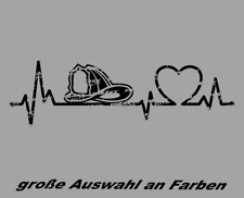 Herzschlag Feuerwehr Helm Love Tattoo Heck Autoaufkleber Fire JDM