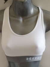 Under Armour weiß grau Sport BH Schlüsselloch Zurück Größe XS 6-8 NEU