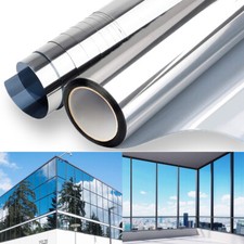 Spiegelfolie Selbstklebend UV Fenster Folie Sonnenschutz Sichtschutzfolie Silber