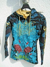 Damenjacke mit Totenkopf und Rosen