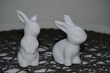 Oster Deko / Frühlingsdeko  Deko-Figur  2 x Porzellan Hase Hasen Weiß Nr.3 