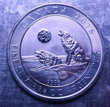 Kanada 2016 3/4 Unzen (23,3 g) Feinsilber $ 2 Münze heulende Wölfe