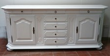 Sideboard Anrichte Eiche massiv, Shabby-Look, weiß gestrichen, 2 Türen