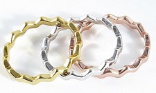 Echt Silber Stapel Ring Zick Zack 925 Sterling Silber Damen Herren Tricolor