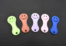 5 x Einkaufswagenchip Smile SOFORT abziehbarer Einkaufswagenlöser Gesicht MiX 01