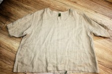 ♛ Frequence - Oberteil - Lagenlook - beige - Neuwertig One Size ♛ Reines  Leinen