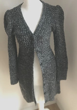 Grau meliertes Bouclé-Cardigan Gr. S