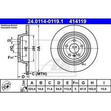 ATE Bremsscheiben 2 Stück hinten z. Bsp. für MERCEDES-BENZ