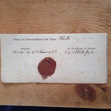 5 Historische Kirchen-Wachs-Siegel 19.JH Vermerk Kirchenbuch-Beglaubigung