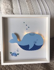 Baby Deko Kinderzimmer Set Kissen Poster Bild Wal Maritim