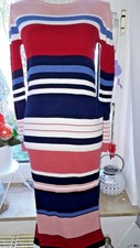 Esprit Stylisches Strick-Kleid Streifen Schön Bunt Gr. M