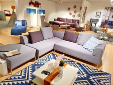 Polstergarnitur mit Hocker Freistil 185 by Rolf Benz in Stoff grau UVP 4.910,00