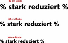 Fenster- Aufkleber- Werbung- % stark reduziert % -in 3 wählb. Größen Artikel 875