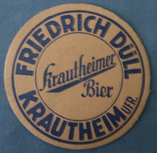 Uralter Bierdeckel  - Brauerei Friedrich Düll Krautheim Unterfranken - ca. 1948