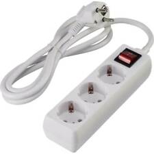Steckdosenleiste mit Schalter 3fach Weiß Schutzkontakt Kabellänge: 1.40 m