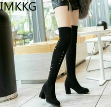 Kniestiefel Schwarz Gr.38 Soft Weich Gute Qualität Party Neu 