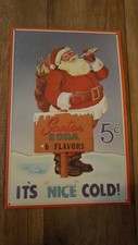 Blechschild Werbung Santas Soda Weihnachten Xmas 40x27cm original USA Nostalgie
