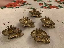 VINTAGE GOLD CLIP ON WEIHNACHTSBAUM KERZENHALTER 5 DEKORATIONEN