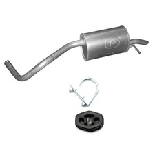 Endtopf Endschalldämpfer Auspuff + Montagezubehör Gummi Schelle  VW Fox 1.2 6V