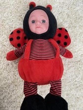 Marienkäfer Käfer Baby Stofftier Plüschtier Baby Puppe 45 cm rot schwarz Baby Gesicht Teddy