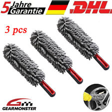3pcs Felgenbürste Felgenschwamm Felgenreiniger Microfaser Autopflege Waschbürste