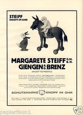 Margarete Steiff XL Reklame von 1926 Affe Ente Esel Knopf im Ohr Werbung Bär +