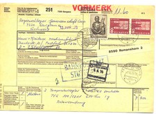 Württemberg Paketkarte Bodensee Schiffspost Bahnpost Stuttgart WP Feuerbach Zuff