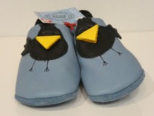 Pololo Soft Karl der Rabe blau Krabbelschuhe Puschen Wagenschuhe Öko Leder 