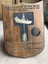 Ungewöhnliche Tiefsee Wasser bohren Weltrekord Tiefe Plakette maratime Nautical