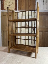 VINTAGE BAMBUS FALTREGALEINHEIT, FREISTEHENDES BÜCHERREGAL MIT 3 REGALEN