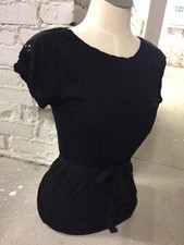 H&M Pailletten Top Kleid Oberteil Shirt Vintage T-Shirtkleid Kurz Schwarz edel 