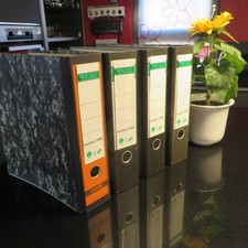 4 Stück Leitz Ordner breit  A 4  mit 8cm breitem Rücken Rückenschild neu Schwarz