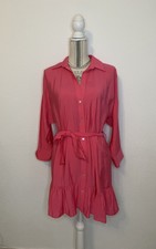 Minikleid Longbluse Tunika Hemdblusenkleid Zara Gr. L Pink Barbie Barbiecore