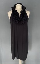 ZARA WOMAN; ÄRMELLOSES KLEID; GR: S; SCHWARZ; RÜSCHEN; GEFÜTTERT; NEUWERTIG