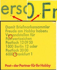 BRD/Bund MH 21 b (Zählbalken) mit 2 Deckeldruckfehlern DDF - (#16) – postfrisch