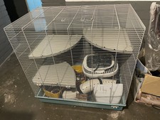 Kleintierkäfig 80x80x50 (HBT) mehrere Ebenen mit Zubehör