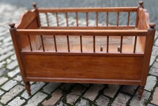 Antik Kinderbett Babybett Echtholz Handarbeit 105 x 56 cm unrestauriert