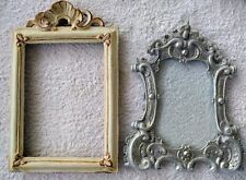 Schöne antike Bilderrahmen geschnitzt aus Holz & Zink-Guss gegossen / 2 Stück