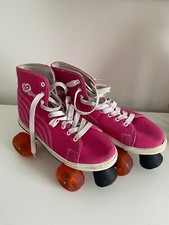 Rio Rollschuhe pink Canvas UK 4 EUR 37 selten super Zustand-schnelle Lieferung