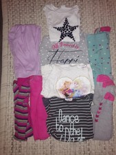 Kleiderpaket 110/116 und 116 Mädchen mit Strumpfhose, Schlafanzug, Sweatshirts