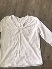 Shirt Oberteil Via Appia 42 44 creme wollweiß Cut Outs Stretch wie neu